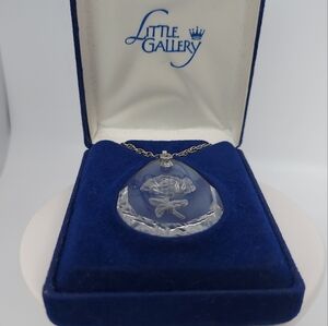 Vintage Little Gallery-Hallmark artists. Austria Crystal Teardrop Pendant&Chain.